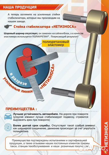 Усиленные стойки стабилизатора RAV 4