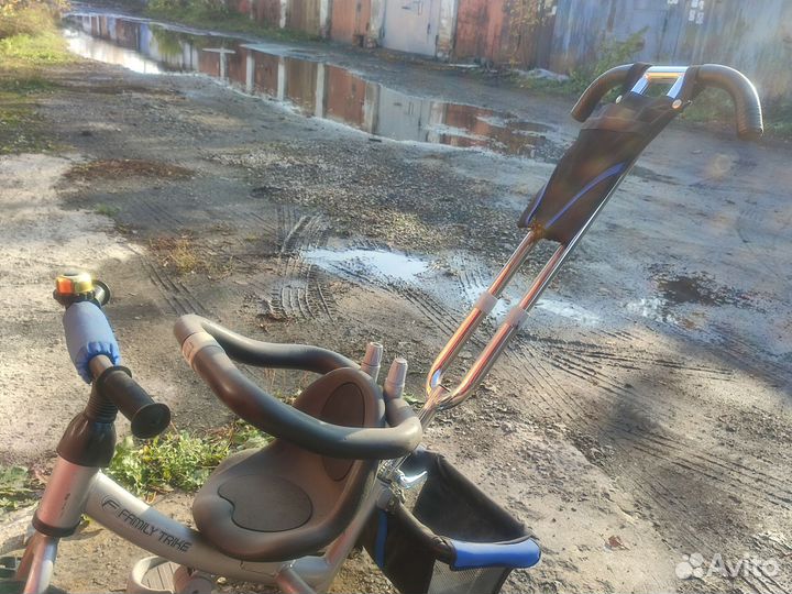 Детский велосипед коляска с ручкой