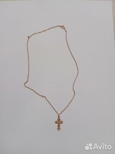 Золотая цепочка с крестиком 585