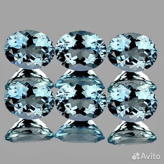 Аквамарин натуральный 2,08Ct 5х4мм 6шт Овал