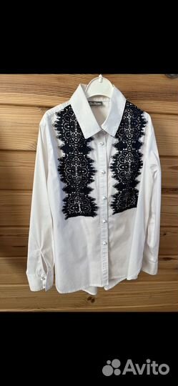 Блузка белая школьная, рост 128-134