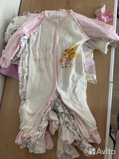 Пакет вещей на девочку 68 размер. Слипы боди