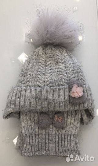 Комплект шапка и шарф, р-р 44-46