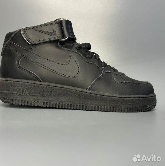 Кроссовки Nike Air Force 1 Mid Black Люкс