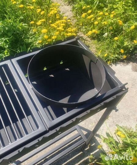 Мангал с подказанником и решеткой 5мм