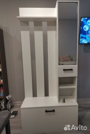 Прихожая с зеркалом Белая