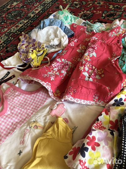 Пакет летних вещей на девочку 6-9мес