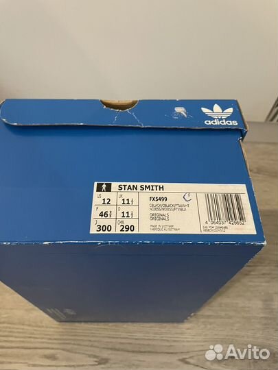 Adidas stan smith оригинал новые 45 размер черные