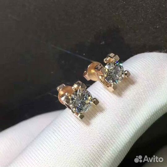 Серьги C DE Cartier из розового золота 1ct