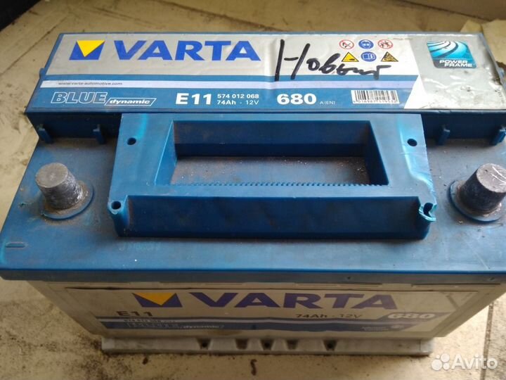 74Ач аккумулятор б/у Varta E11
