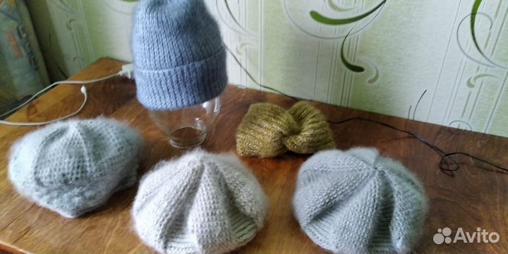 Берет, шапка, повязка. Теплые, ангора