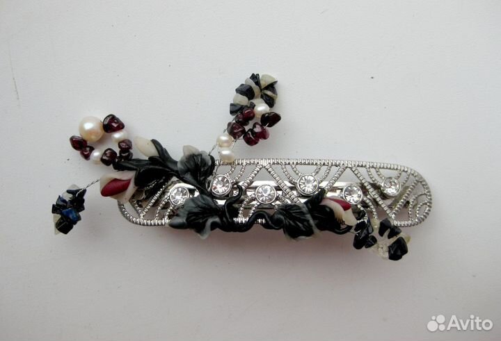 Заколка ручной работы из полимерной глины