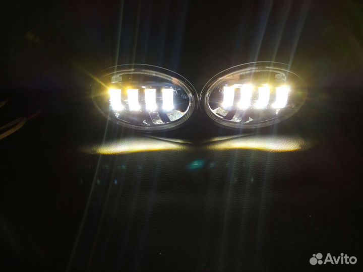 LED туманки для Honda 2 режима Белый/Желтый