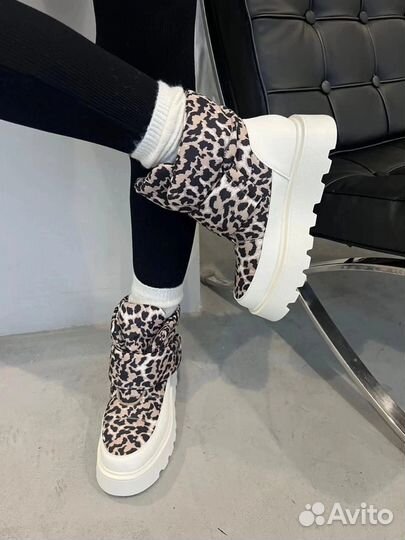 Угги дутики женские натуральная шерсть leopard 39