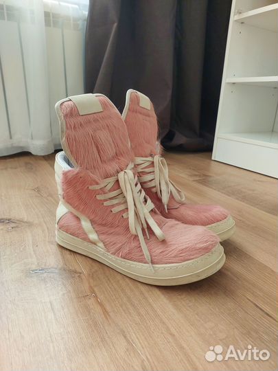 Rick Owens Pink Pony Fur Geobaskets