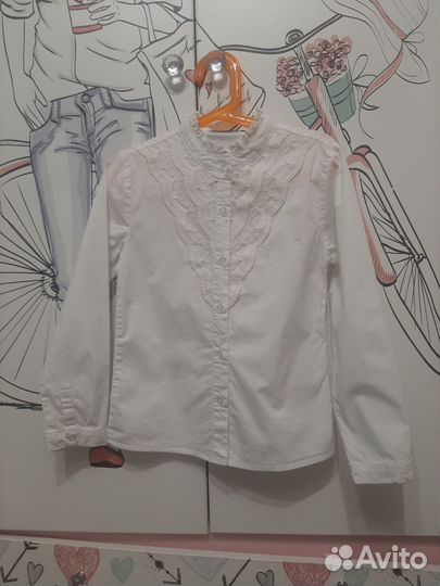 Рубашка для девочки в школу