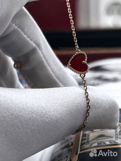 Браслет сердечко Van Cleef Heart золото 750