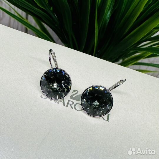 Серьги swarovski bella графитовые