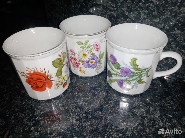 Original Bohemia чашки (фарфор, Чехия, 1990е)