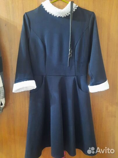Платье школьное синее