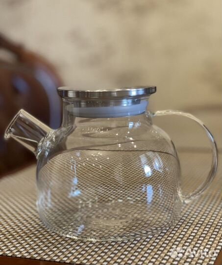 Заварочный чайник 900 мл.,с крышкой, стекло