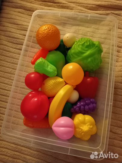 Пластмассовые фрукты овощи кукольная еда 27 шт