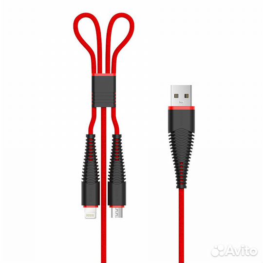 Кабель Devia Fish 2 in 1 Micro Usb and Lightning