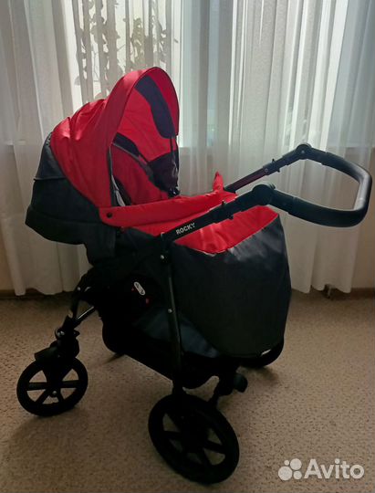 Коляска 2 в 1 Babyton Rocky Red-Grey