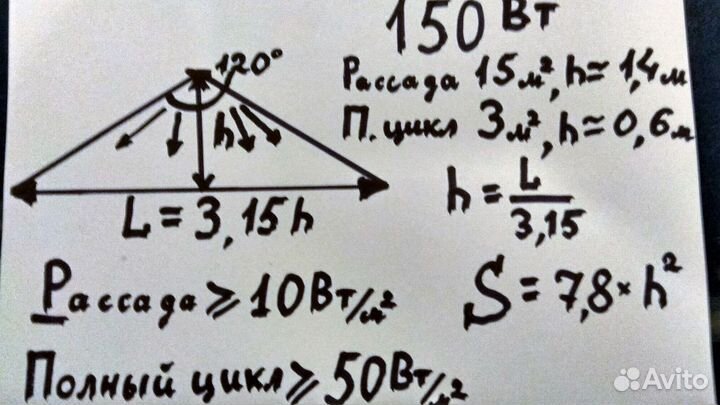 Фитолампа LED 150 Вт для теплиц и гроубоксов