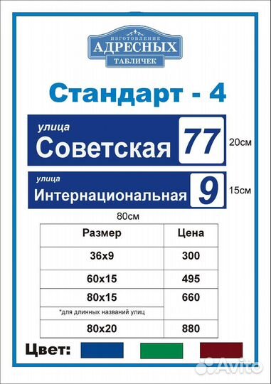 Адресные таблички на заказ