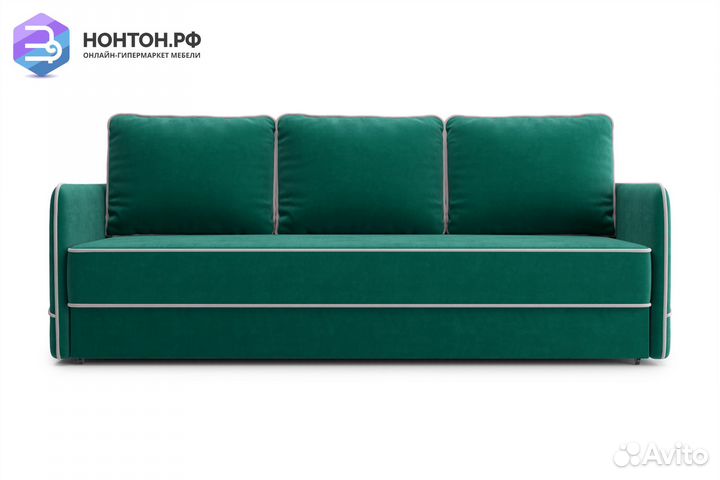 Диван еврокнижка Энерджи 3-х местный изумрудный