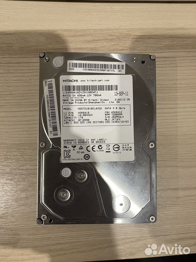 Жесткий диск для компьютера Hitachi 1Tb