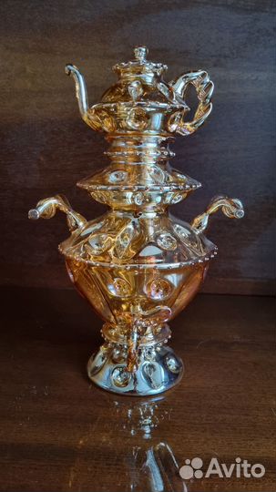 Стеклянный самовар, сувенирный, СССР