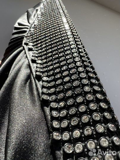 Клатч чёрный со стразами новый сумка