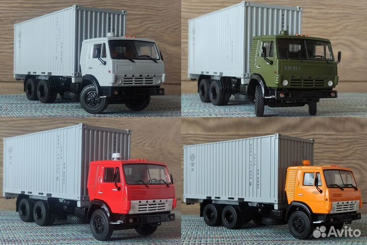 Камаз 53212 контейнеровоз, серый контейнер, 1/43