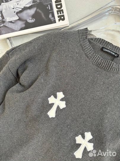 Оверсайз Свитер Chrome Hearts (Люкс)