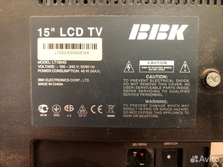 Телевизор BBK 38см диагональ