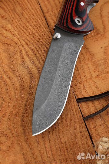 Нож Носорог складной Х12М микарта красная