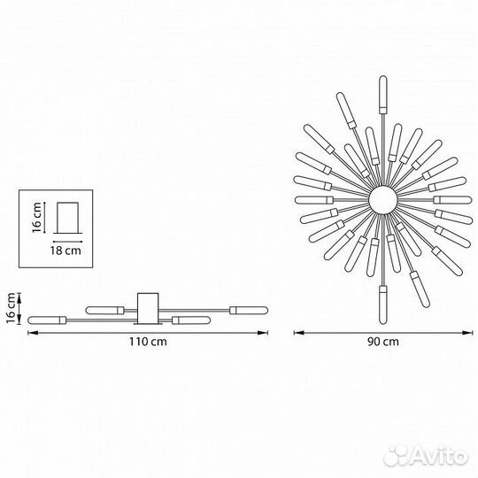 Потолочная люстра Lightstar Ragno 732283