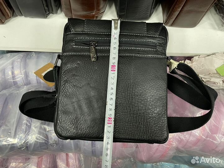 Сумка мужская натуральная кожа через плечо