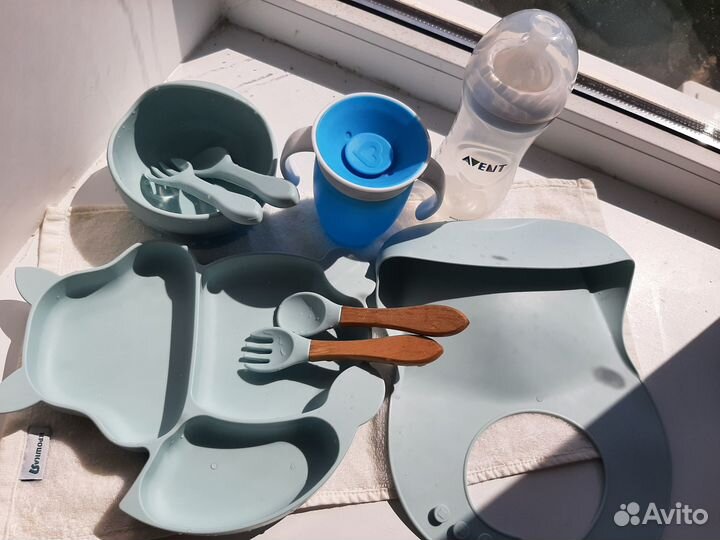 Набор тарелок силиконовых для детей с 6 месяцев