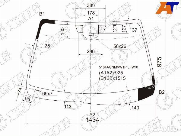Стекло лобовое mazda mazda6
