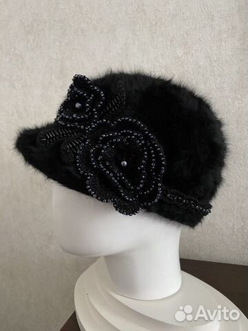 Кепка-шапка женская. Пушистая ангора. Утепленная