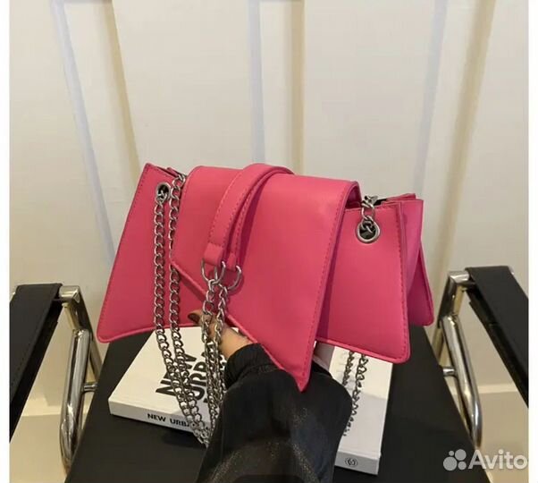 Сумка клатч розовая и зеленая