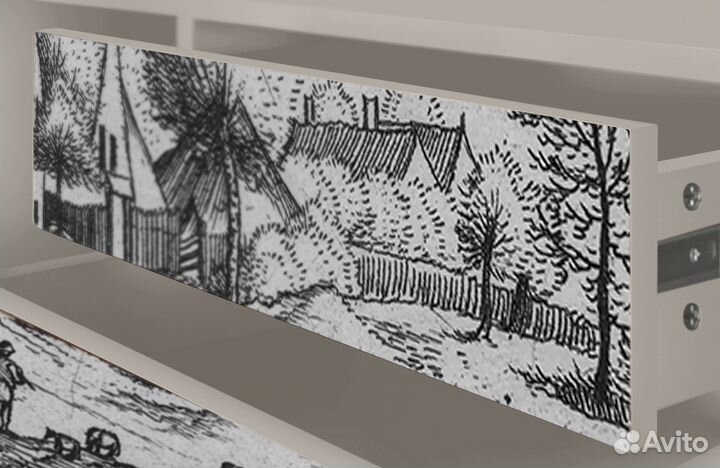 Тв-тумба T4 - Сатин - Country Village With Sheep