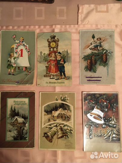 Новогодние антикварные открытки