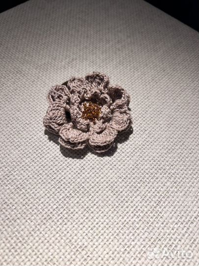 Вязанная резинка для волос, цветок крючком