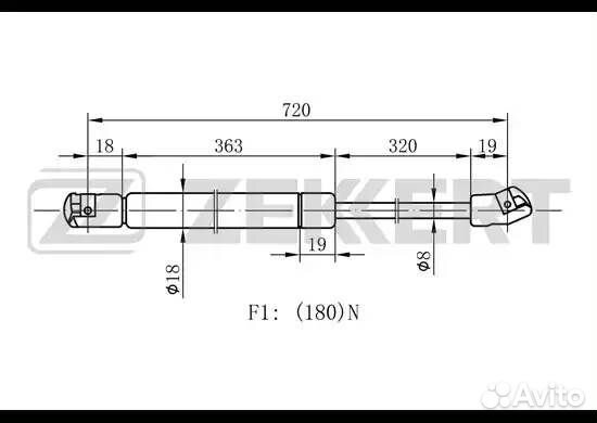 Пружина газовая капота Audi A6 III 04, Audi A6 Allroad III 06