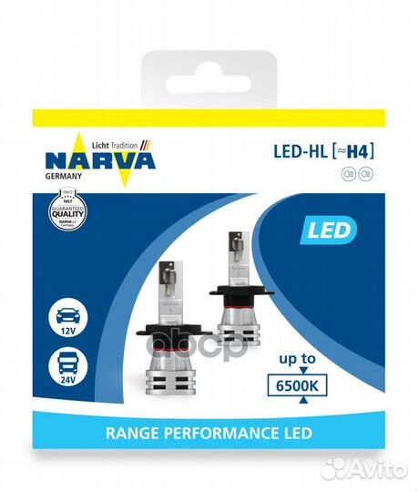 Светодиод narva 18032 LED H4 6000K набор 18032