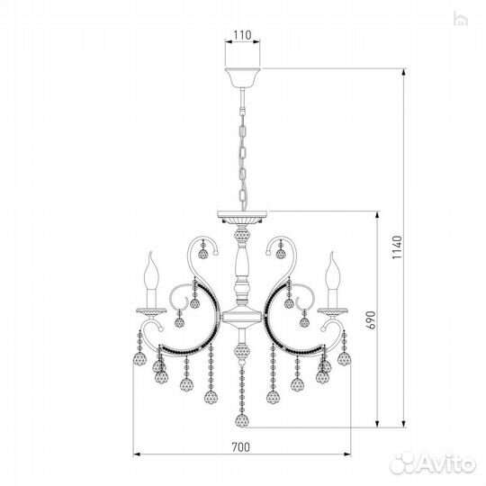 Подвесная люстра Eurosvet 10096/8 хром